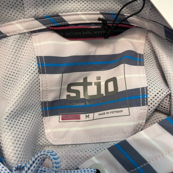 Stio hooded striped pullover rain jacket sun hoodie size medium - Picture 7 of 7